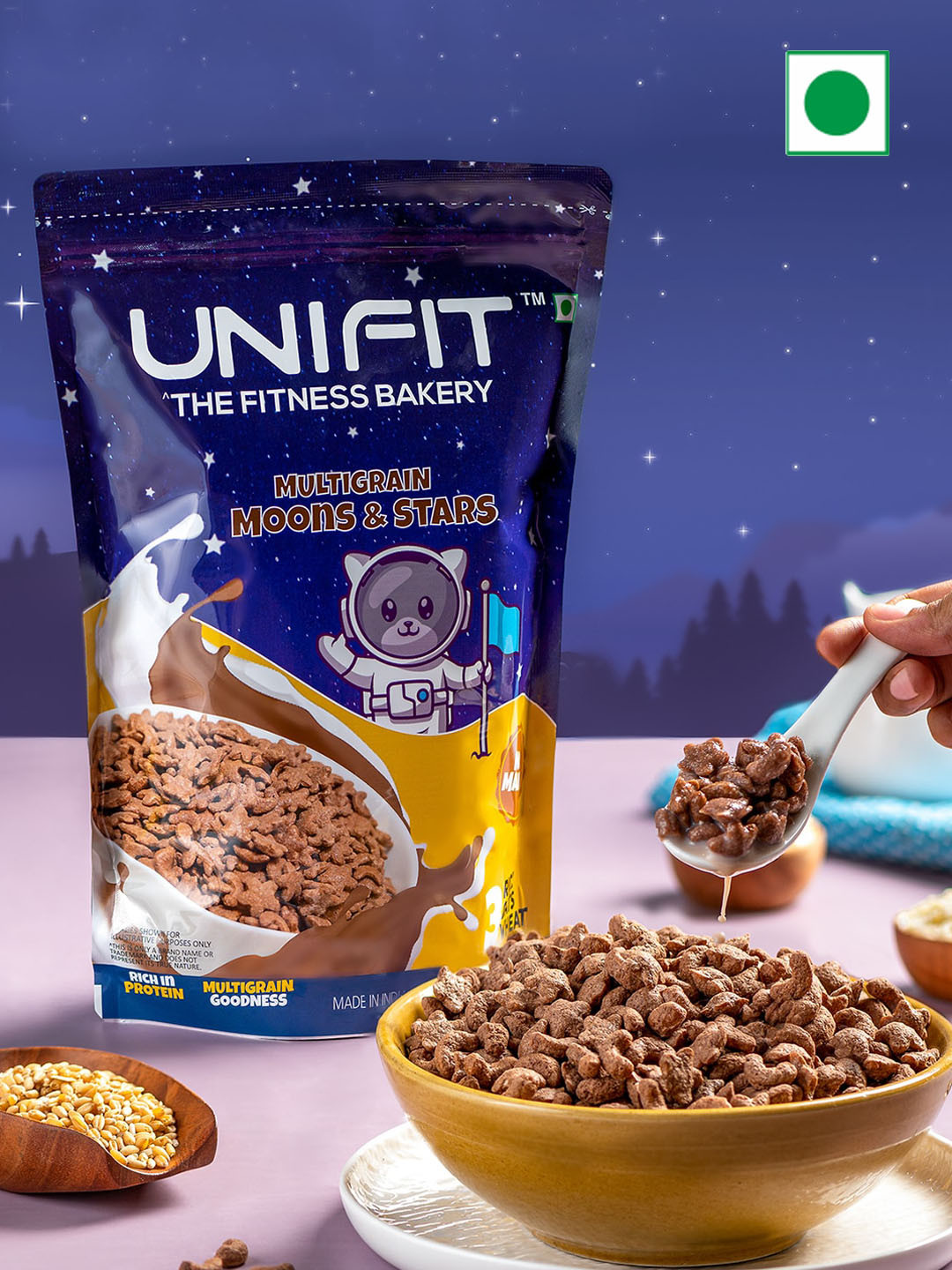 UNIFIT Multigrain Moons And Stars Breakfast Cereals for kids - 375gms