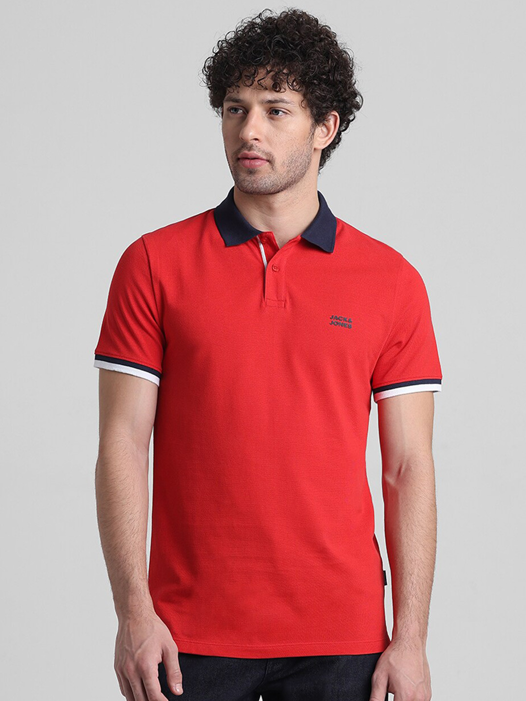 Jack & Jones Polo Collar Slim Fit Pure Cotton T-shirt