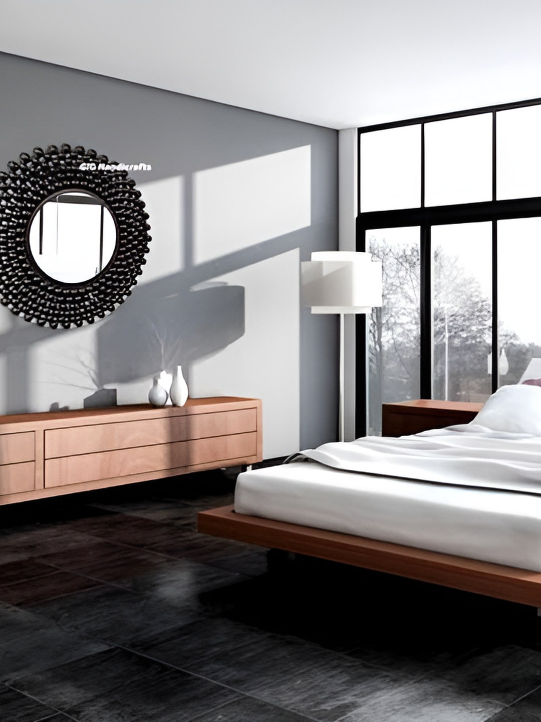 GIG Handicrafts Black Round Wall Hanging Mirror