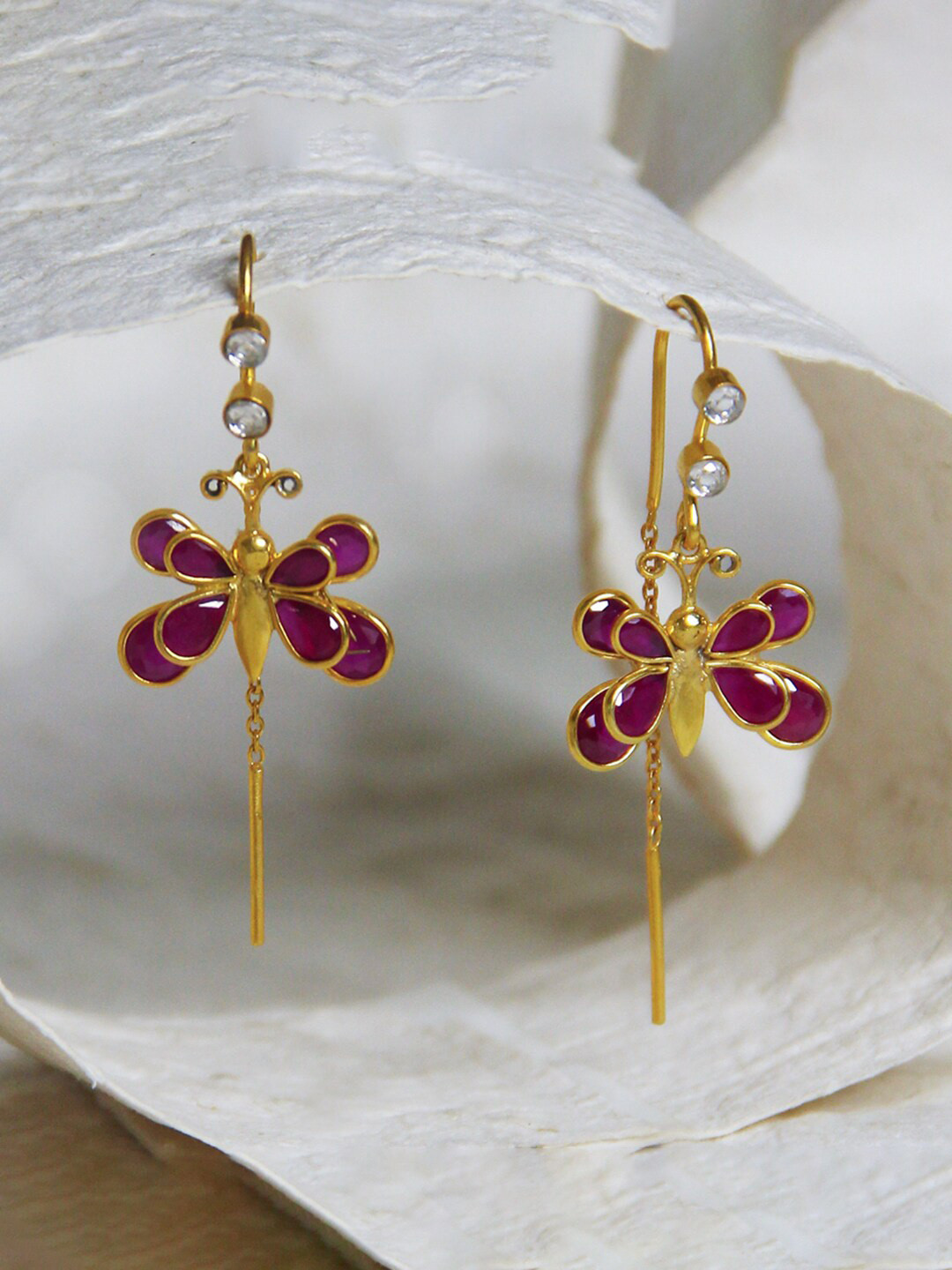 Unniyarcha Gold Plated 92.5 Sterling Silver Sui Dhaga Earings