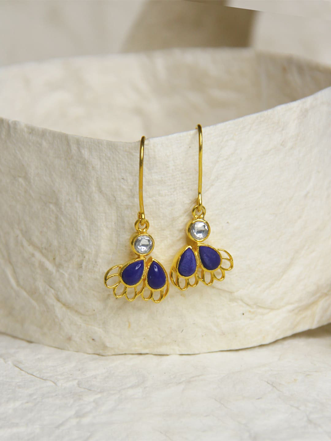 Unniyarcha Gold Plated 92.5 Sterling Silver Drop Earings
