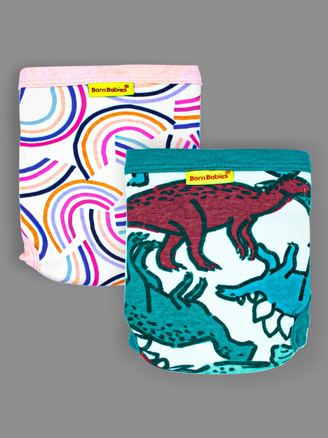 Born Babies 2-Pcs Quick Reusable Cloth Velcro Diapers