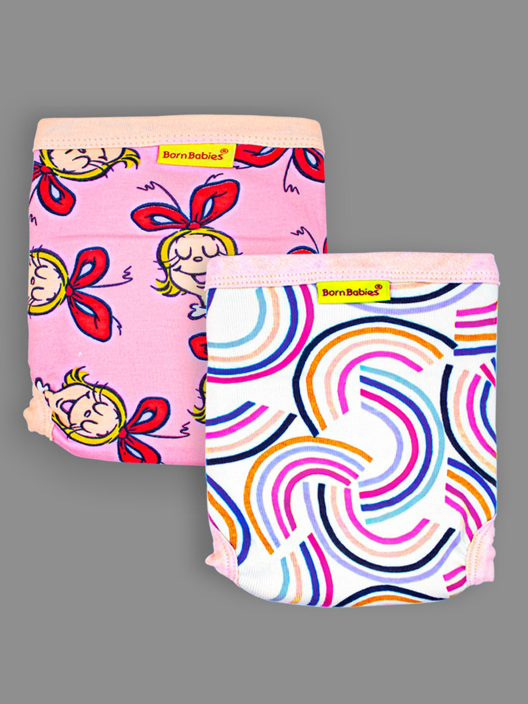 Born Babies Baby Boy & Baby Girl 2-Pcs Quick Reusable Cloth Velcro Diapers