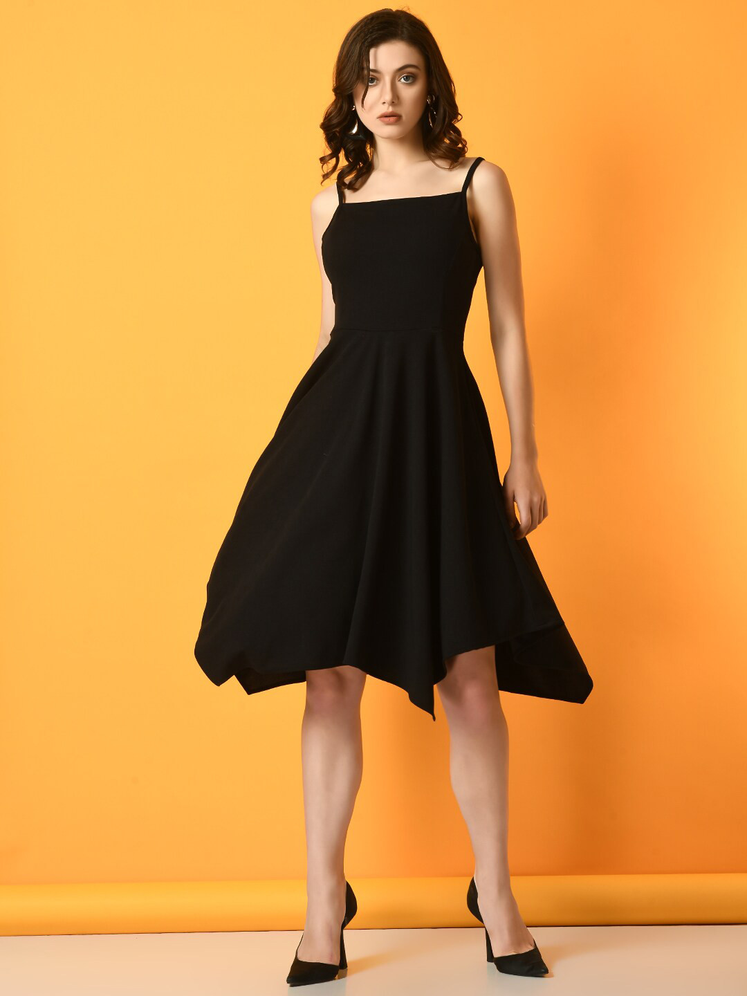 Buy Myshka Shoulder Strap Fit Flare Dress Dresses for Women