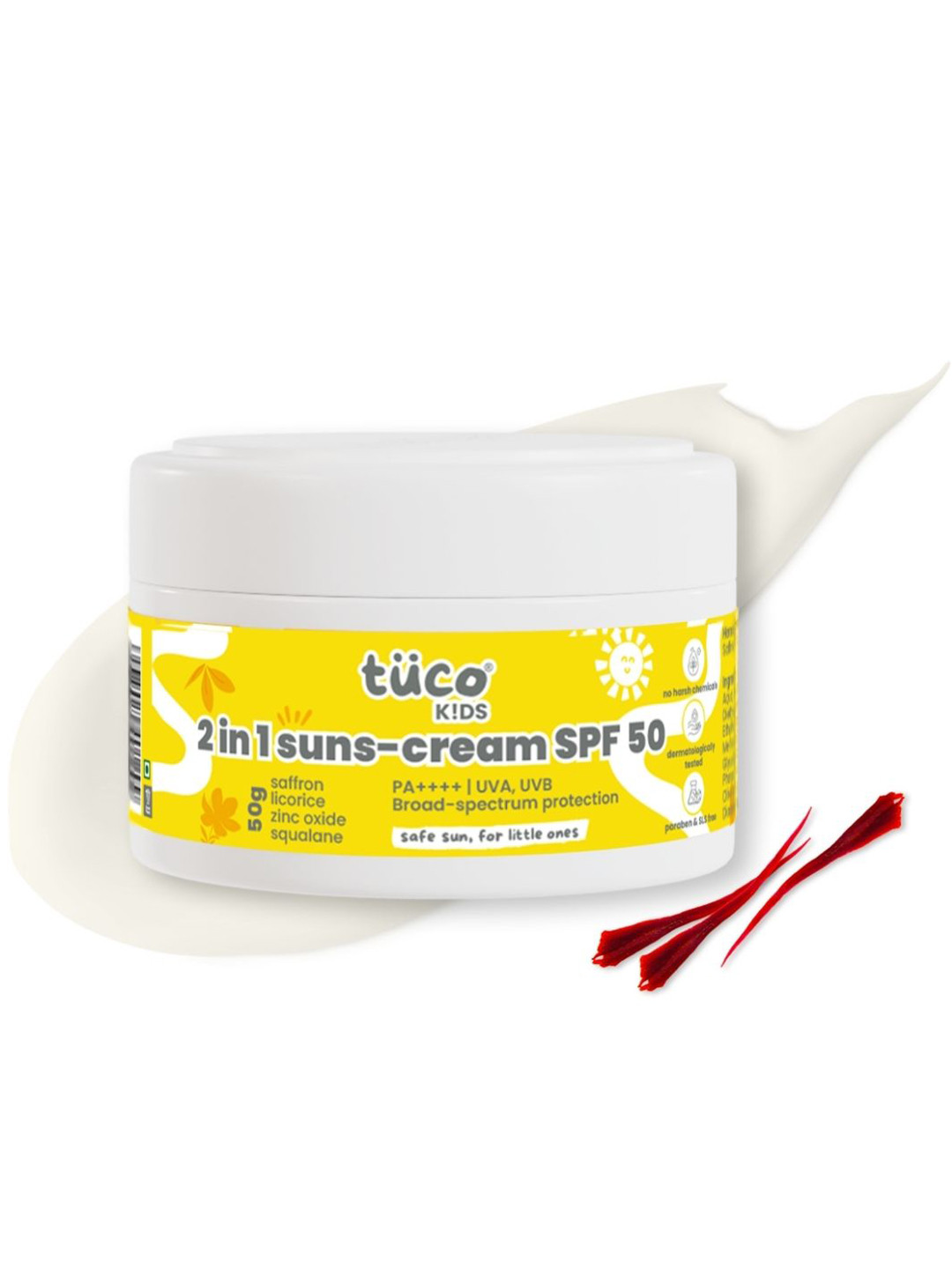Tuco Intelligent Kids 2 in 1 Sunscreen SPF 50 with UVA/UVB PA ++++ - 50g