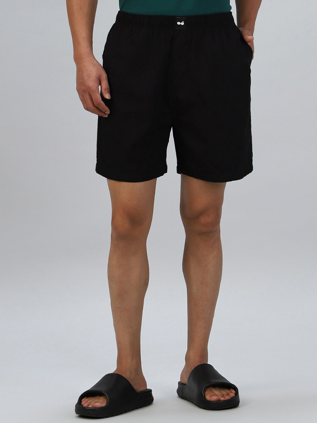 Bewakoof Black Mid-Rise Cotton Boxers 581593