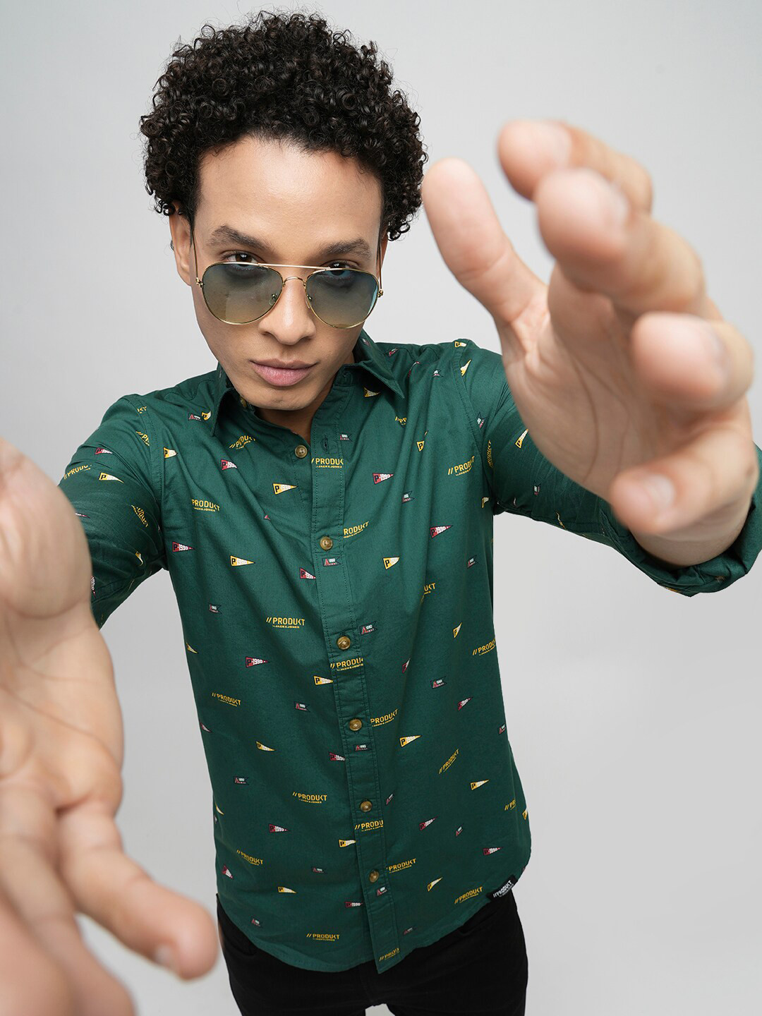 Jack & Jones Conversational Printed Pure Cotton Shirt