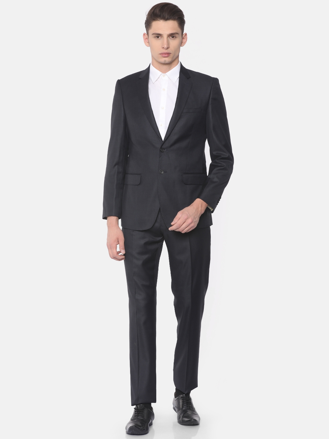 Buy Raymond Men Blue Single Breasted Contemporary Fit Formal Suit ...