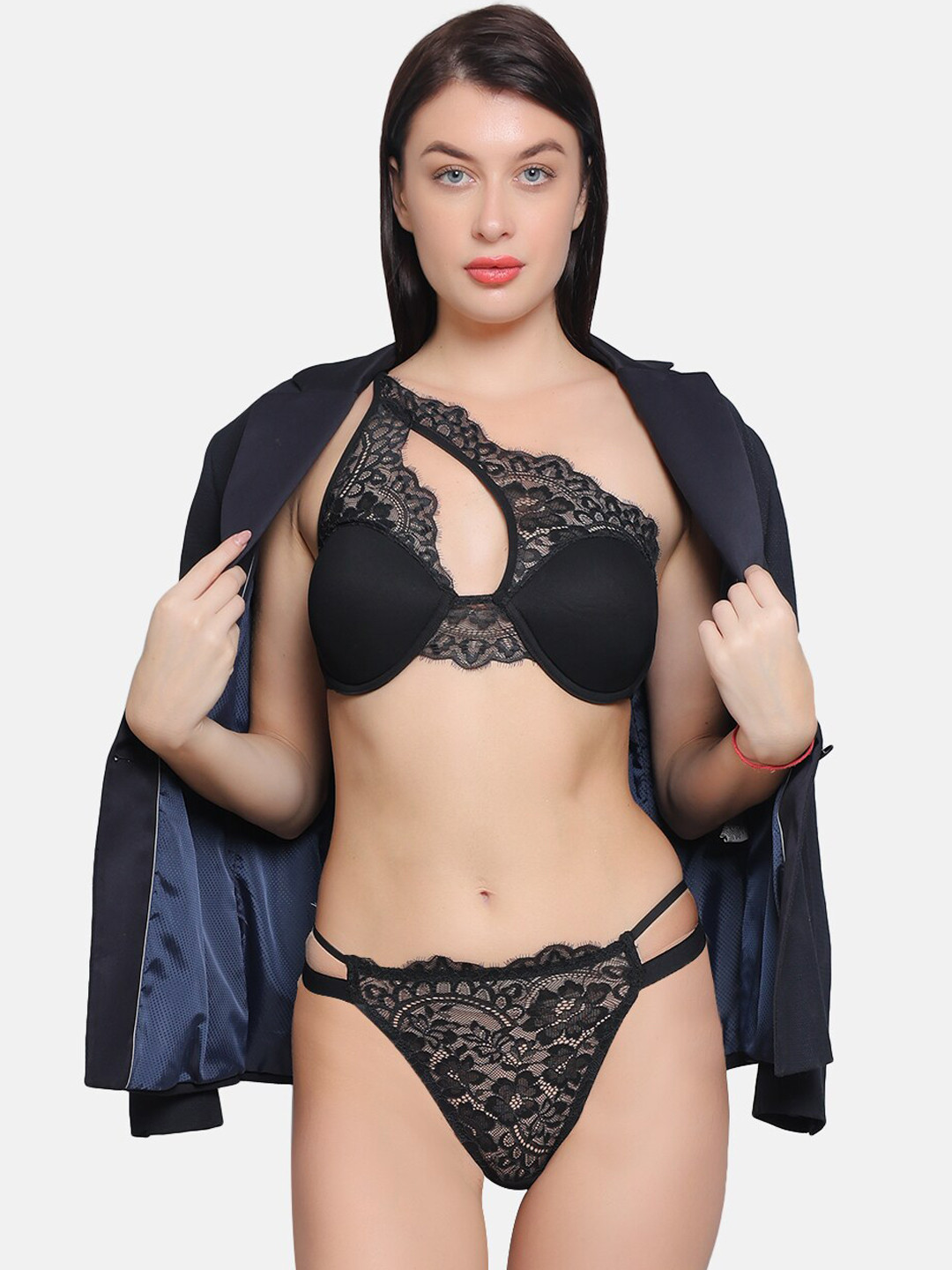 CURWISH Self-Design Lace Thong Briefs