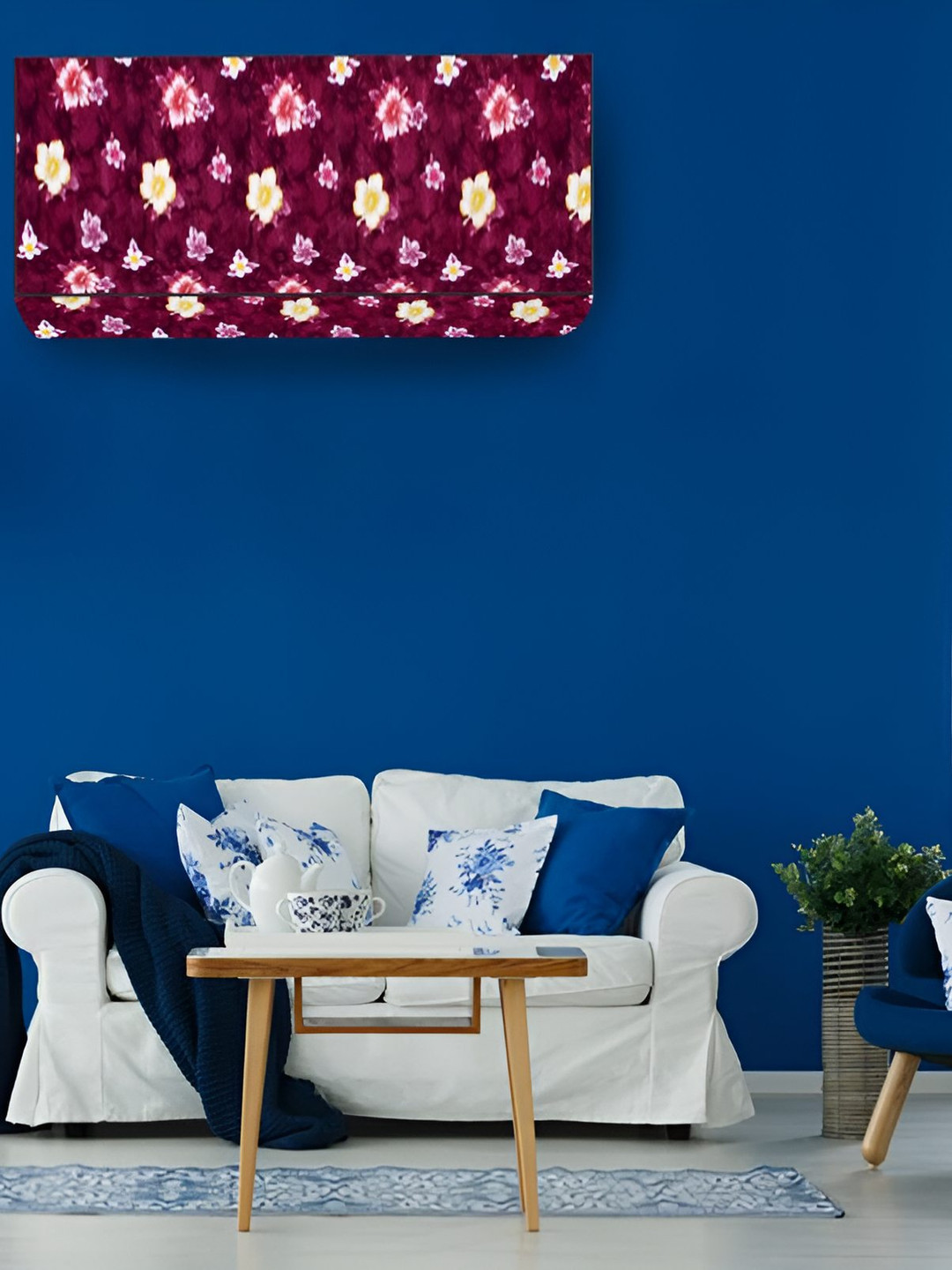 Stylista Red Floral Printed Waterproof AC Cover