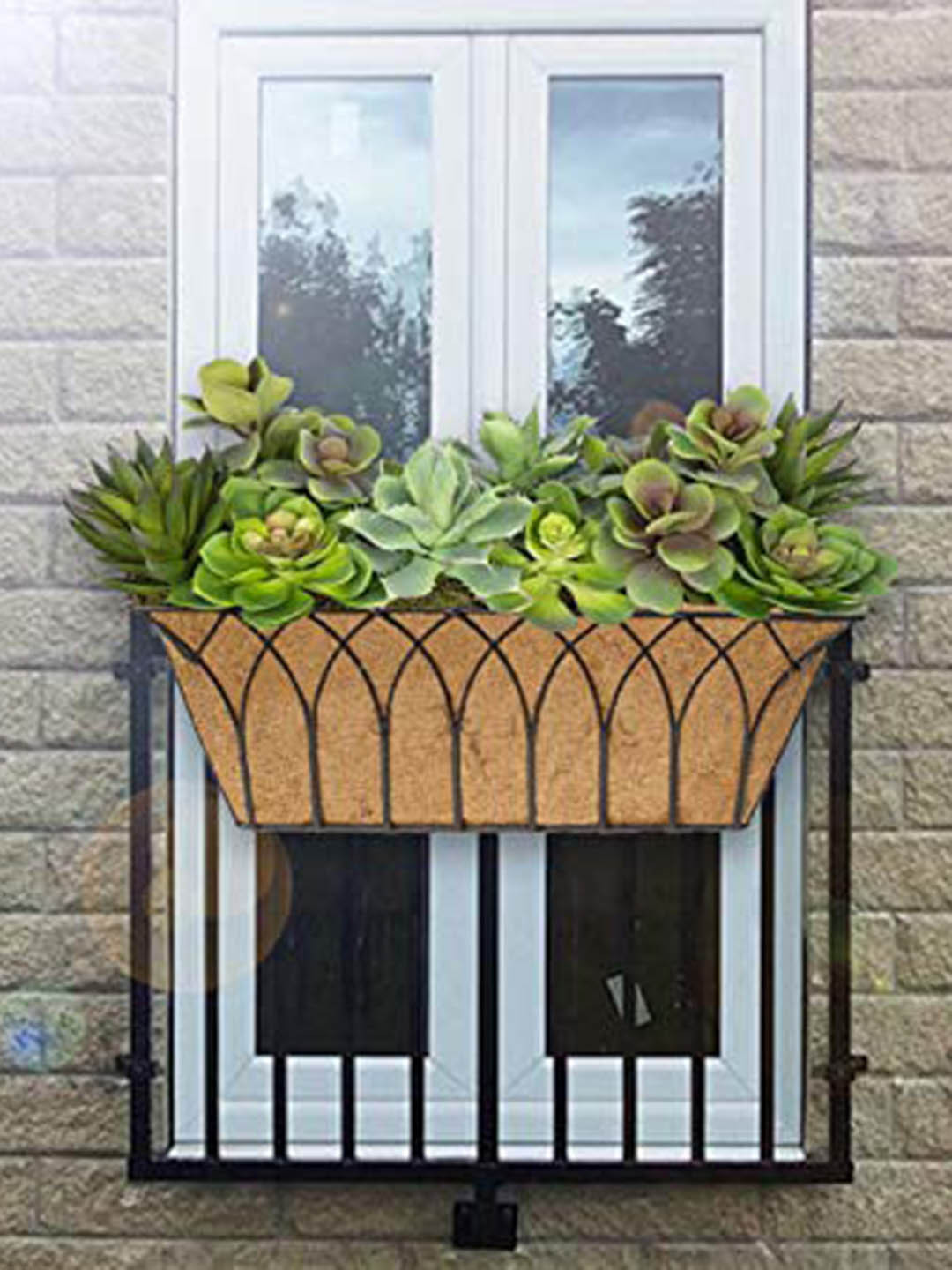 Garden Deco Black 2 Pieces Metal Metal Plant Container With J Hooks