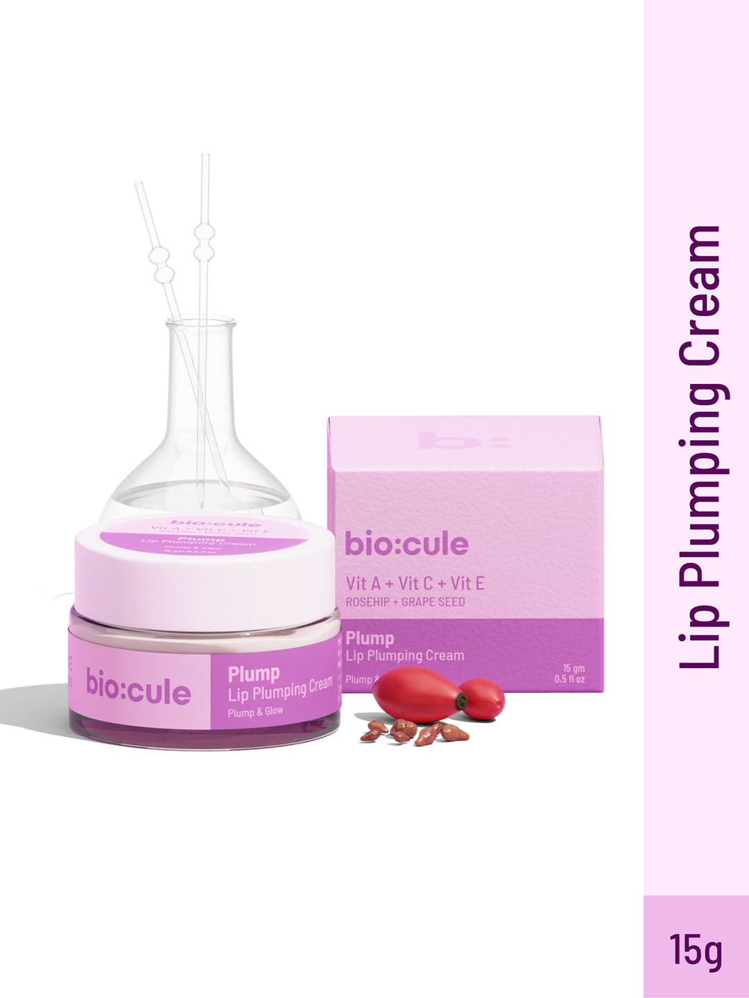 biocule Vit A + Vit C + Vit E + Rosehip + Grapeseed Plump Lip Plumping Cream - 15g