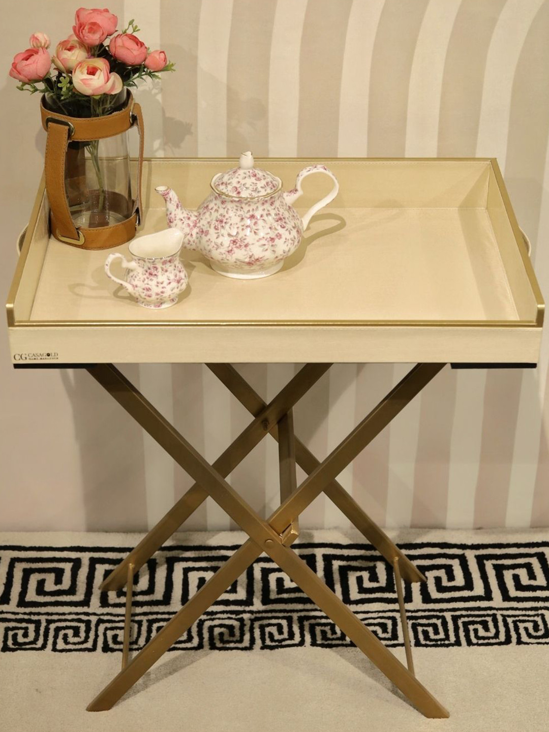 CasaGold Precioso Cream-Colored Butler Tray