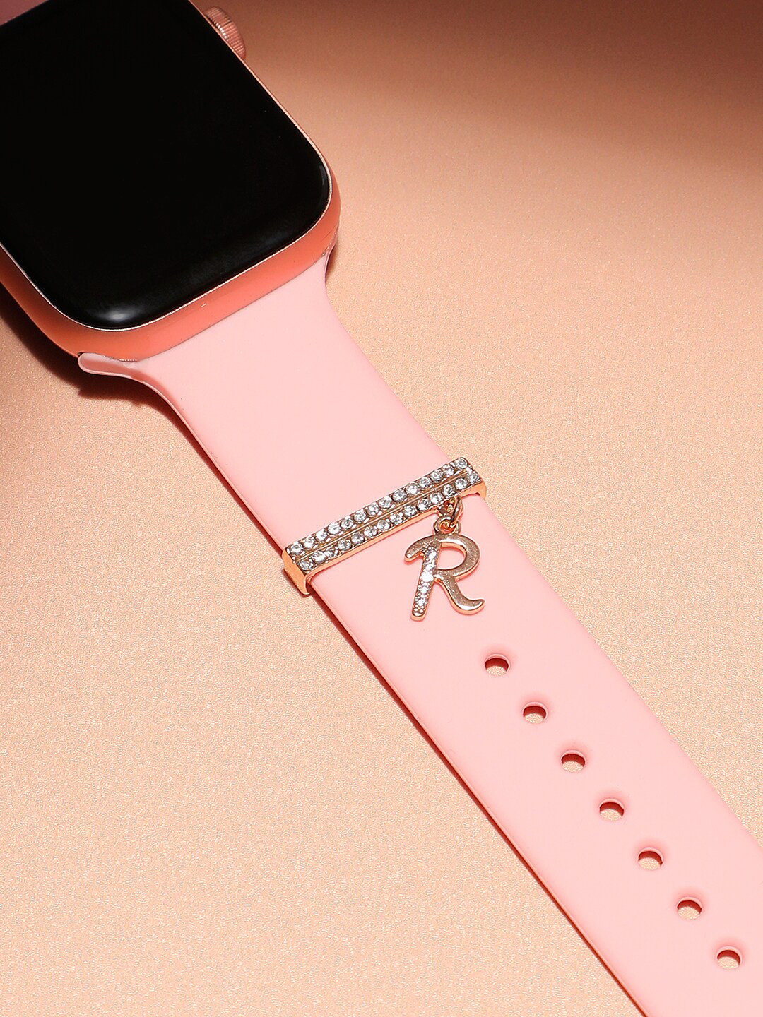 HAUTE SAUCE   Gold-Plated Initial R Stone Studded Watch Charms