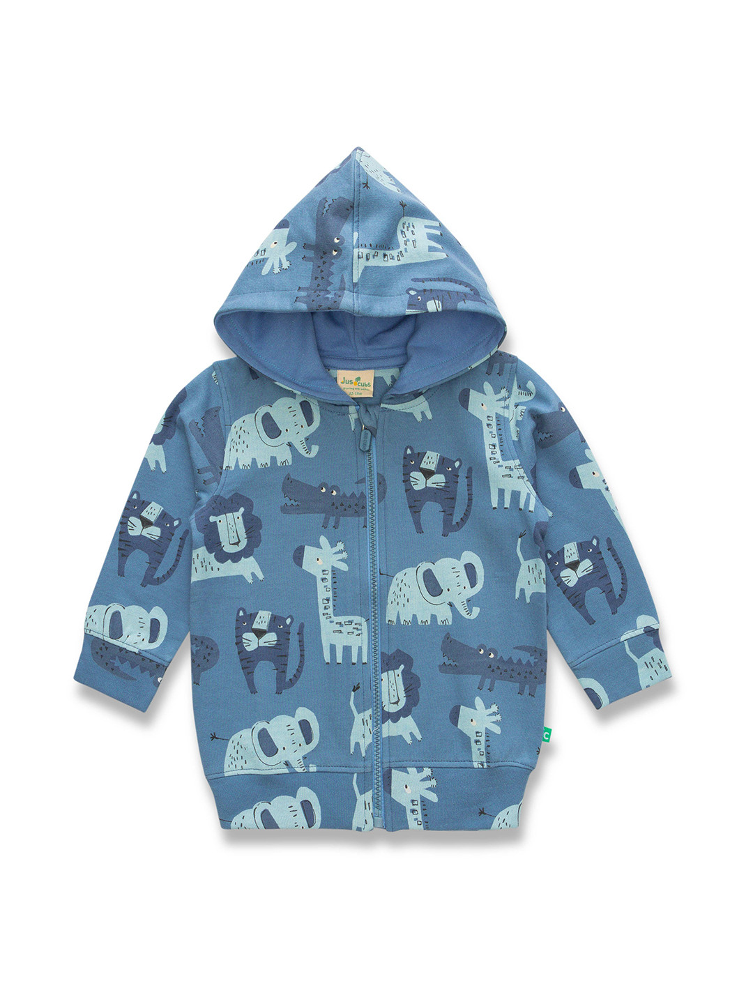 JusCubs Infant Boys Animal Graphics Printed Hooded Cotton Front-Open Sweatshirt