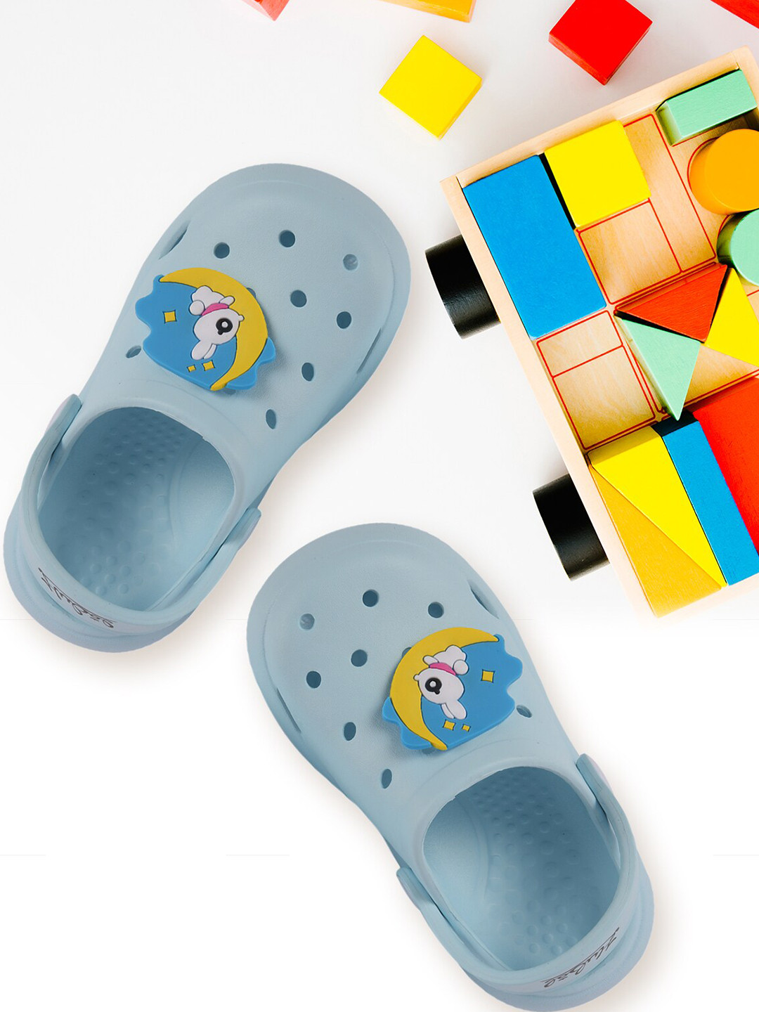 Yellow Bee Girls Parrot Applique Rubber Clogs