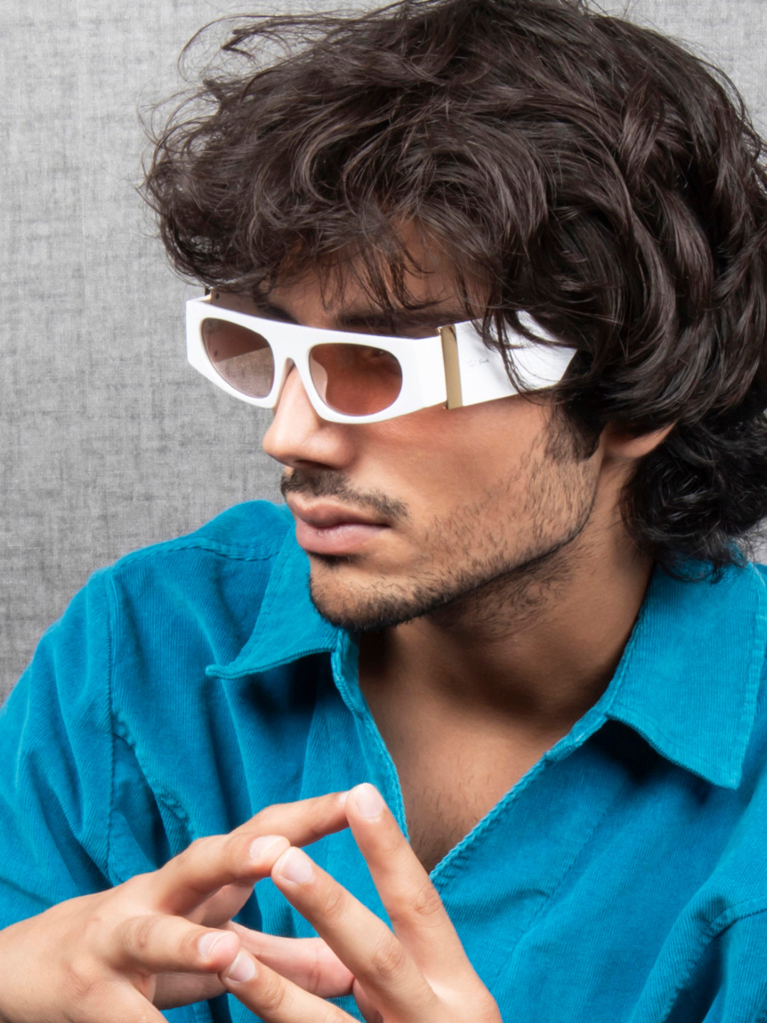 Ted Smith Unisex Rectangle Sunglasses With UV Protected Lens TSF-GAMMA_C6