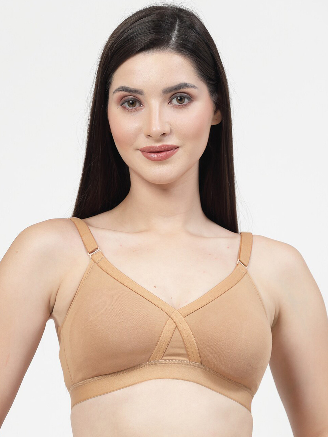 DressBerry Nude-Coloured Full Coverage Side Shaper Minimizer Bra