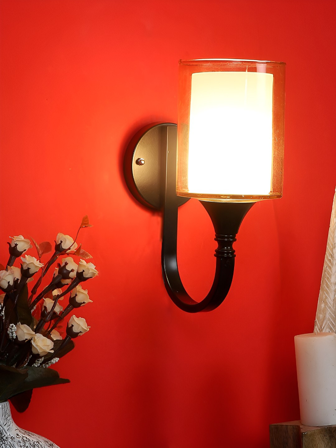 ELIANTE Black Iron Contemporary Cylinder Shaped Wall Lamp