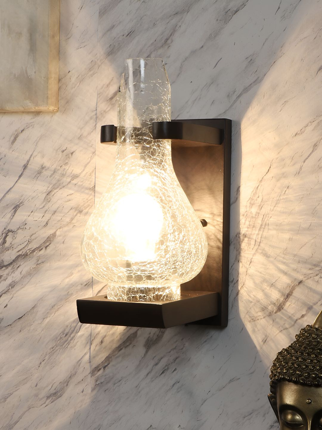 ELIANTE Brown Wood Contemporary Cylinder Shaped Wall Lamp