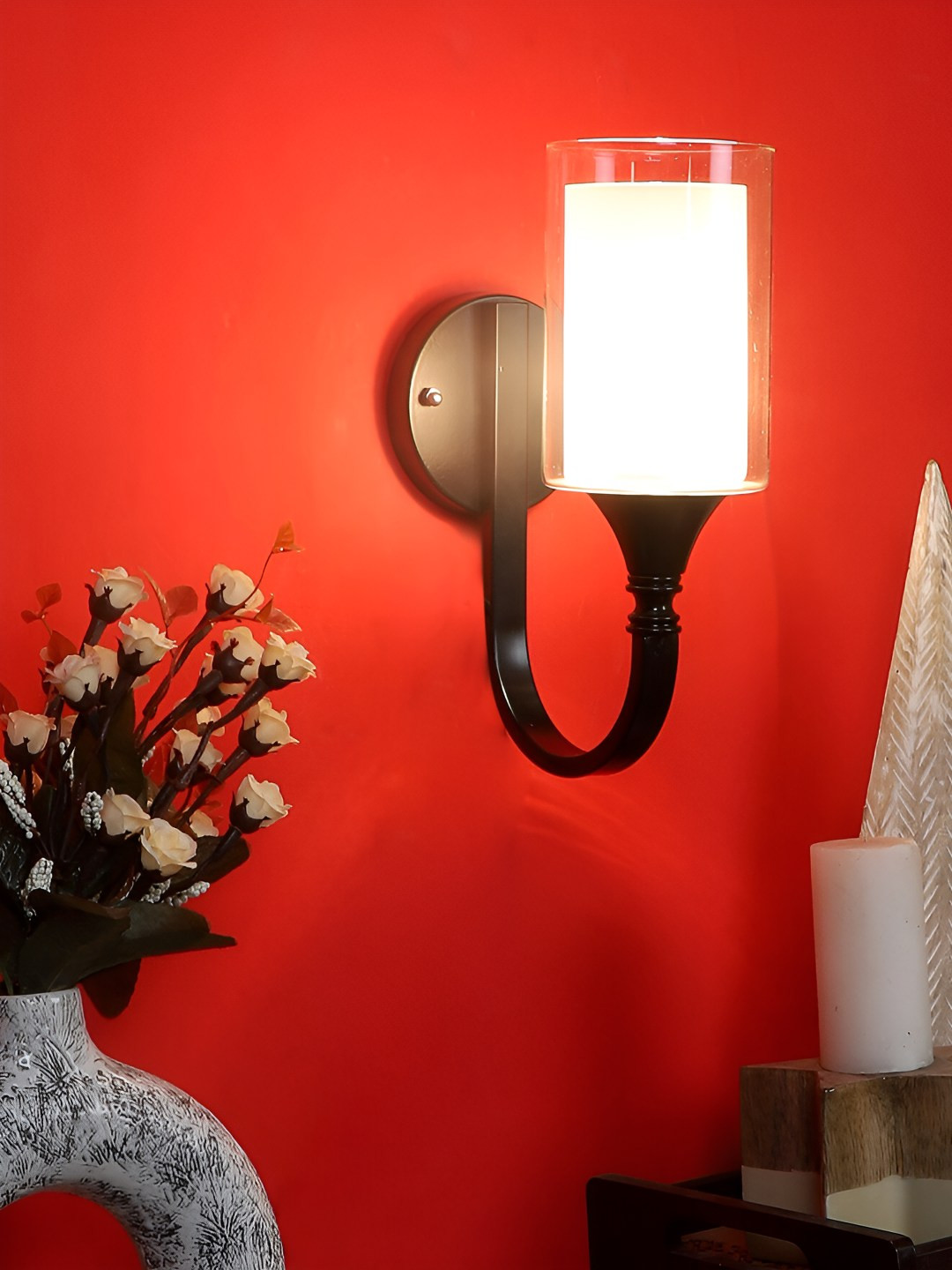 ELIANTE Onism Black & White Iron Contemporary Cylinder Shaped Wall Lamp