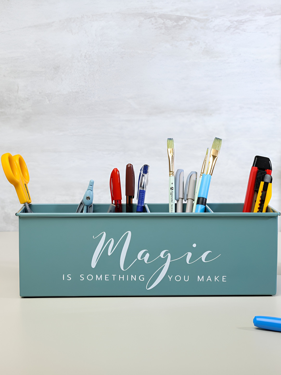 dudki Green Resistant Desk Organiser With 4 Compartments