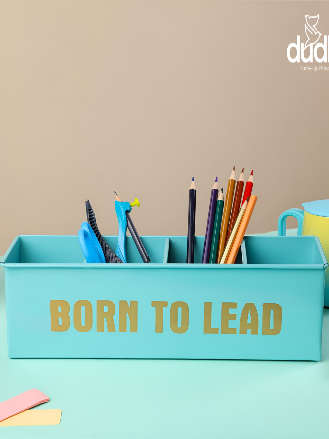 dudki Blue Set of 1 Crack Resistant Desk Organiser Organisers With 4 Compartments