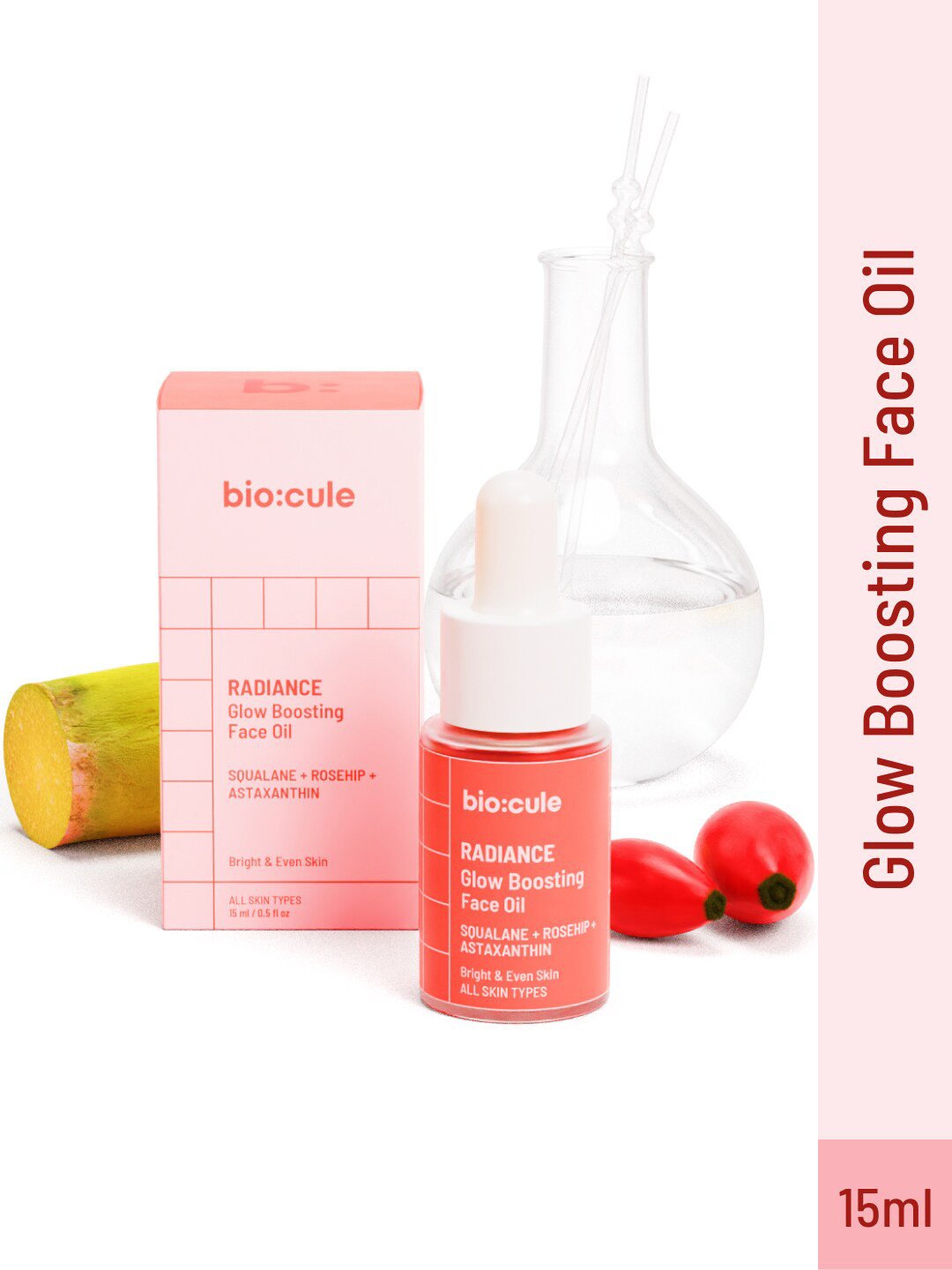 biocule Radiance Glow Boosting Face Oil with Squalane & Rosehip - 15 ml