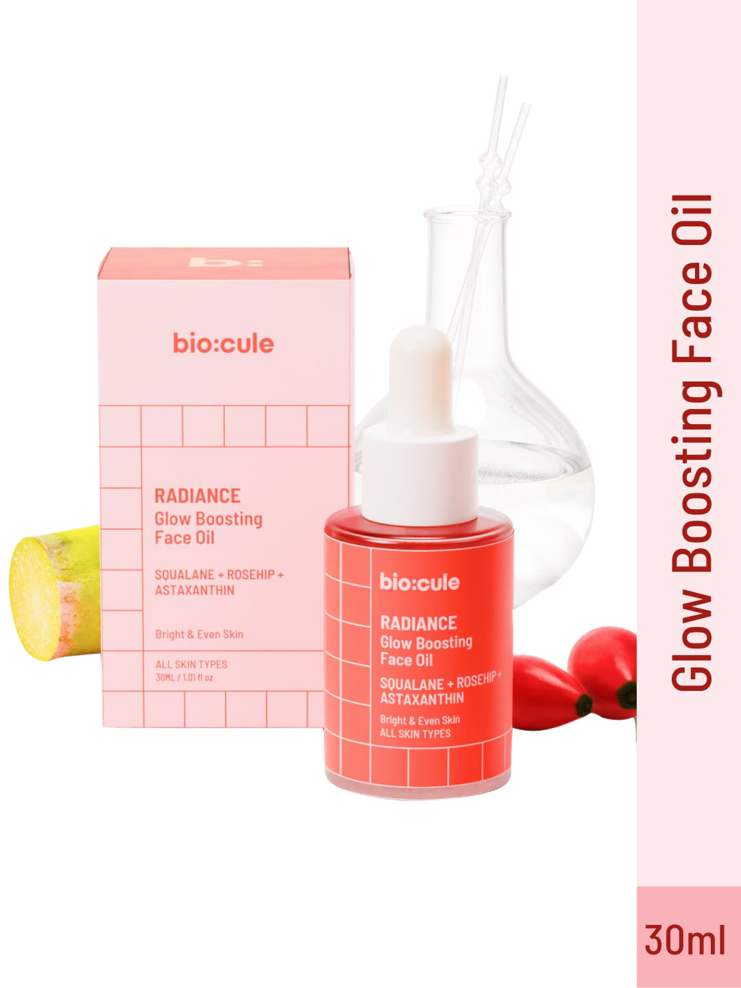 biocule Radiance Glow Boosting Face Oil with Squalane & Rosehip - 30ml