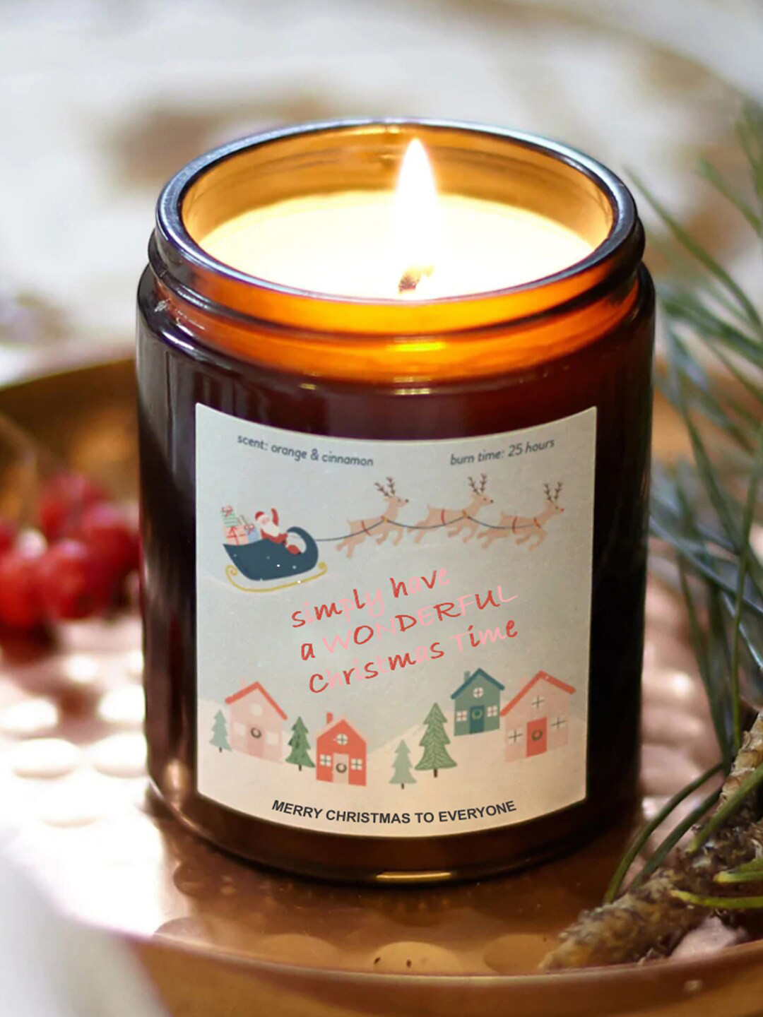 Aromatic Fables Christmas Festive 1 Wick Grape Conversational Geometric Jar Candles