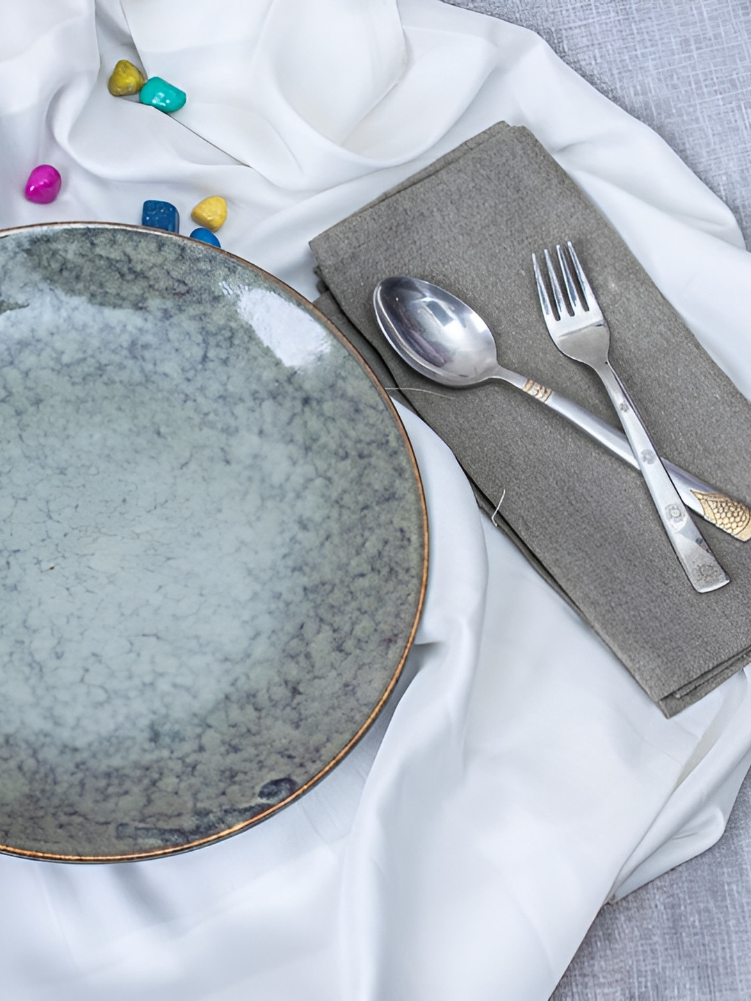 caffeine Grey 2Pieces Ceramic Matte Dinnerware