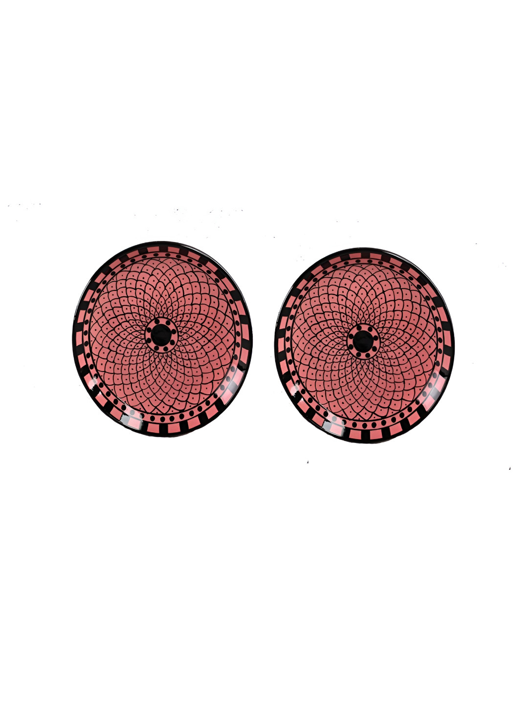 Caffeine Black 2Pieces Printed Ceramic Dinnerware