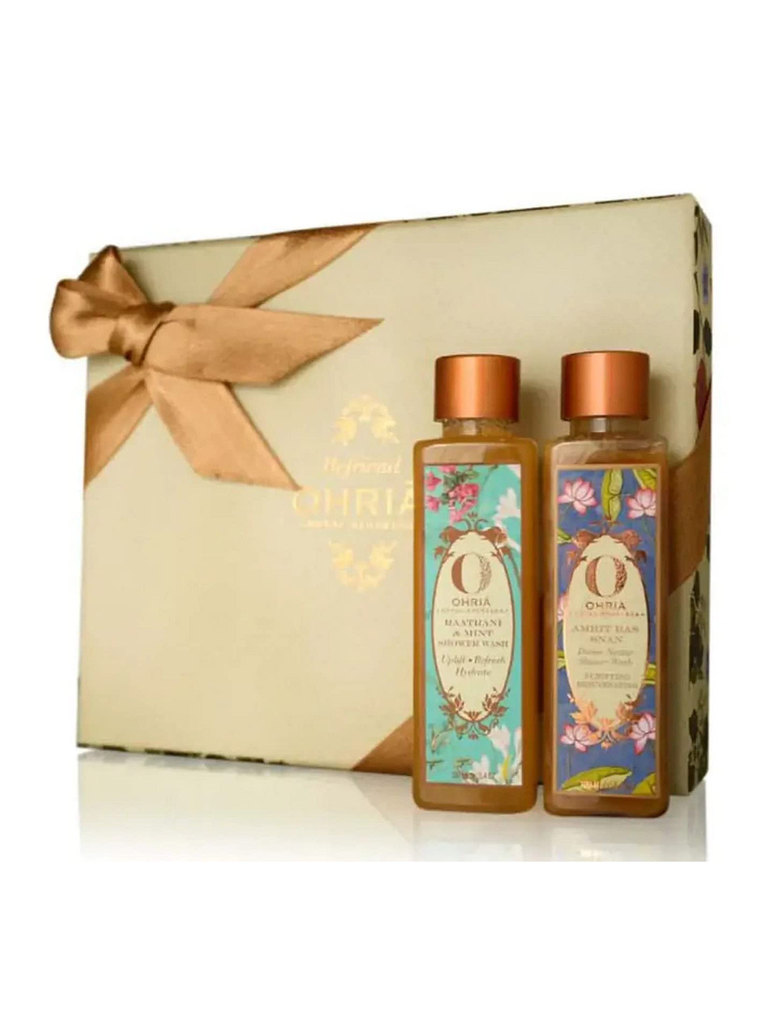 OHRIA AYURVEDA Set of 2 Shower Wash Gift Set 100ml Each - Raatrani Mint + Amrit Ras Snan