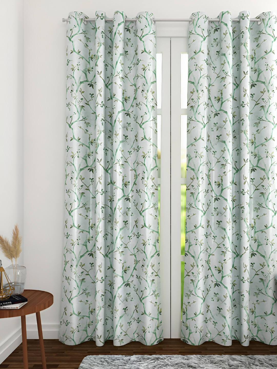 THE CONVERSION Green Floral Long Door Curtain