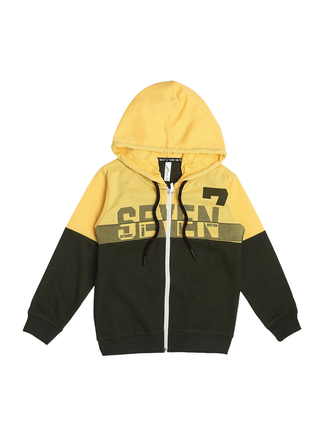 earth conscious Boys Colourblocked Fleece Front-Open Sweatshirt