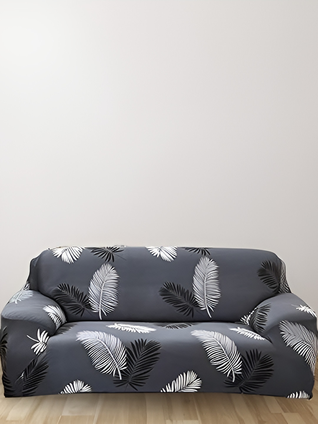TONY STARK Grey Printed 3 Seater Sofa Cover With Arms