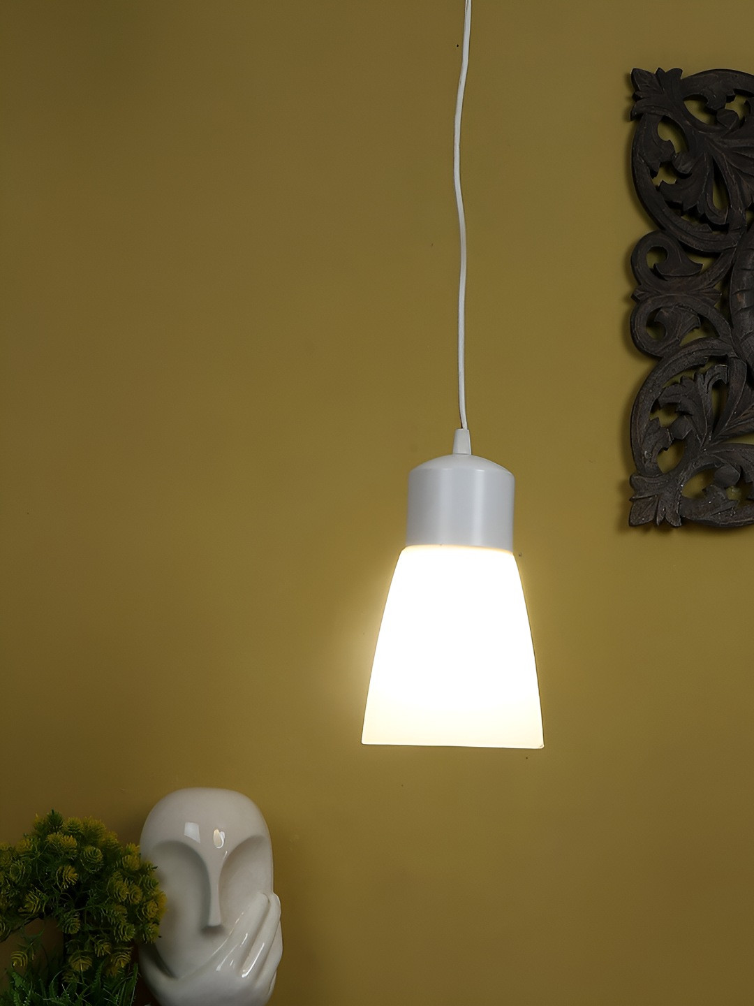 ELIANTE White Solid Acrylic Contemporary Bell Shaped Ceiling Lamp
