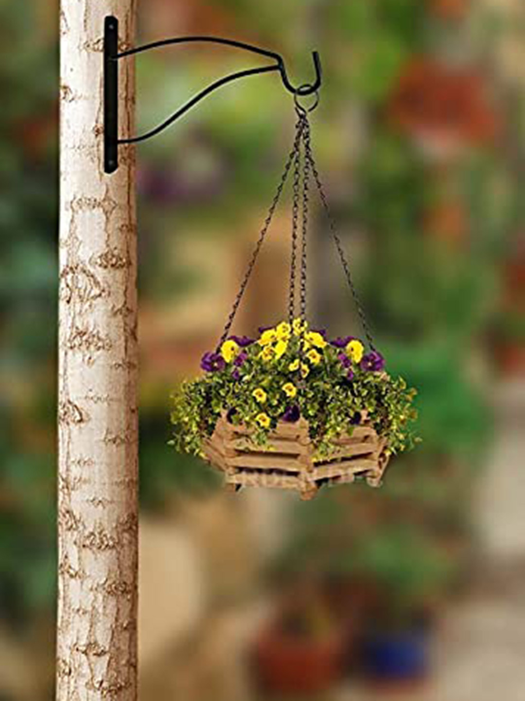 Garden Deco Black Set Of 6  Wall Bracket for Hanging Baskets