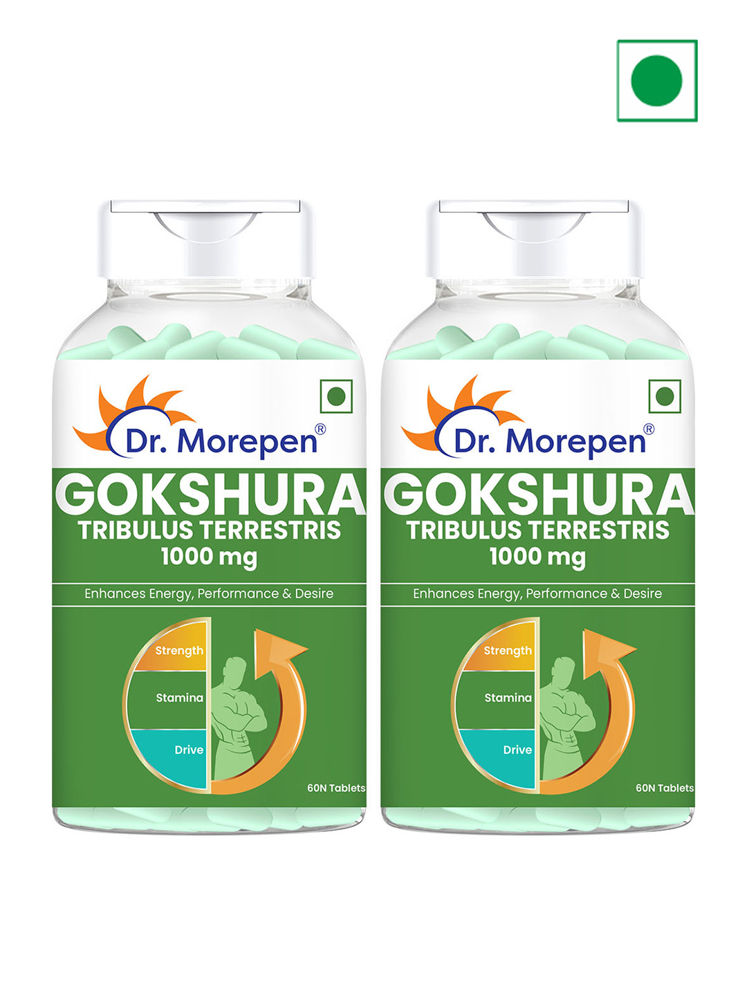 Dr. Morepen Set of 2 Gokshura Tablets - 60 Tablets Each