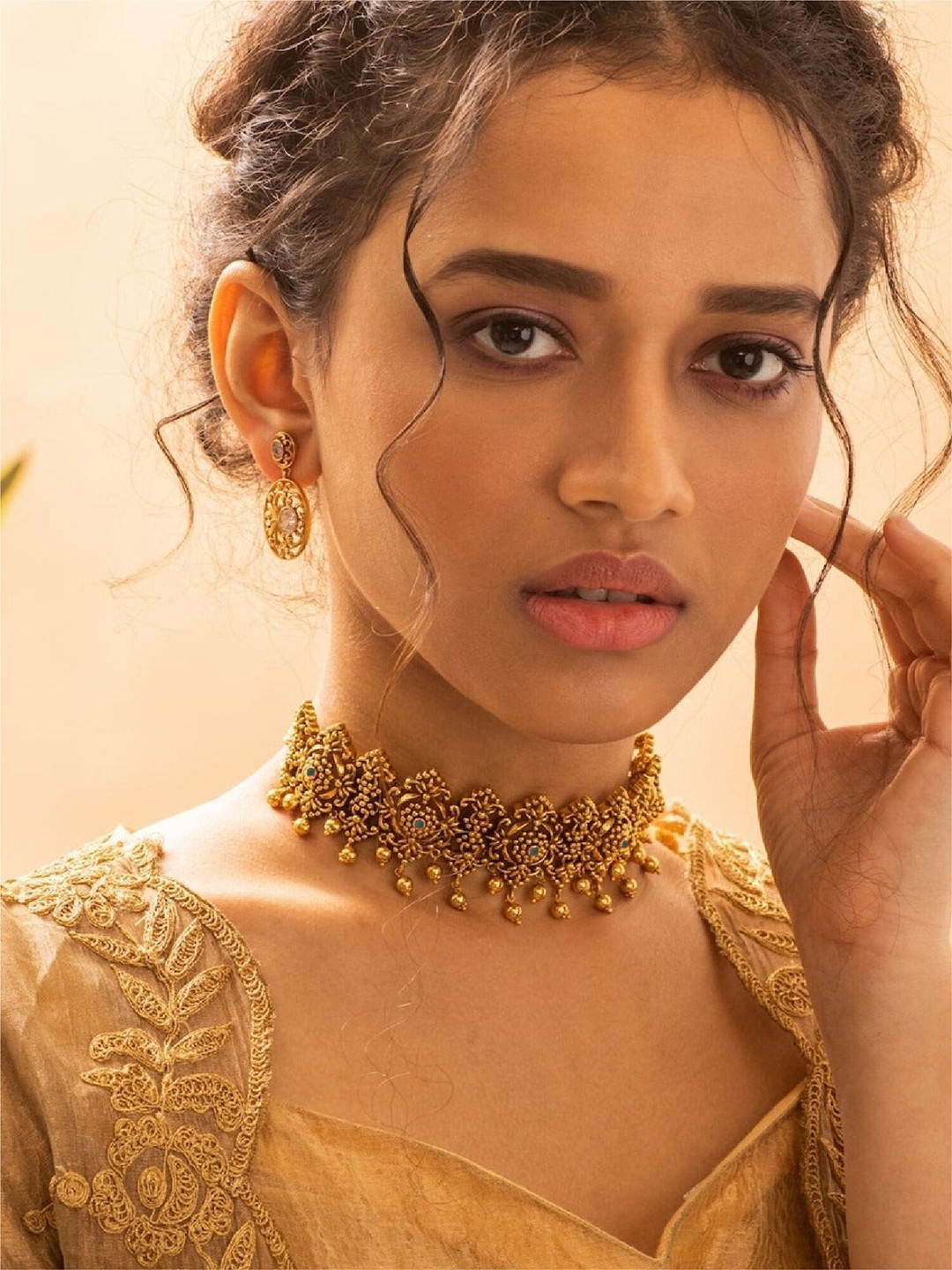 Tarinika Achilleas Greek  Gold-Plated Choker Necklace