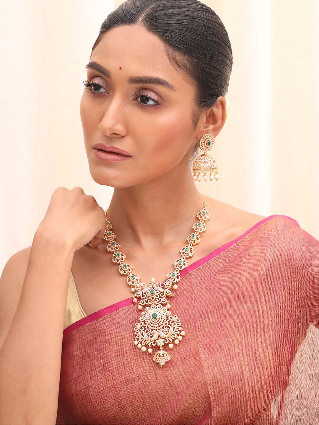 Tarinika Arman Nakshatra Gold-Plated CZ-Studded Jewellery Set