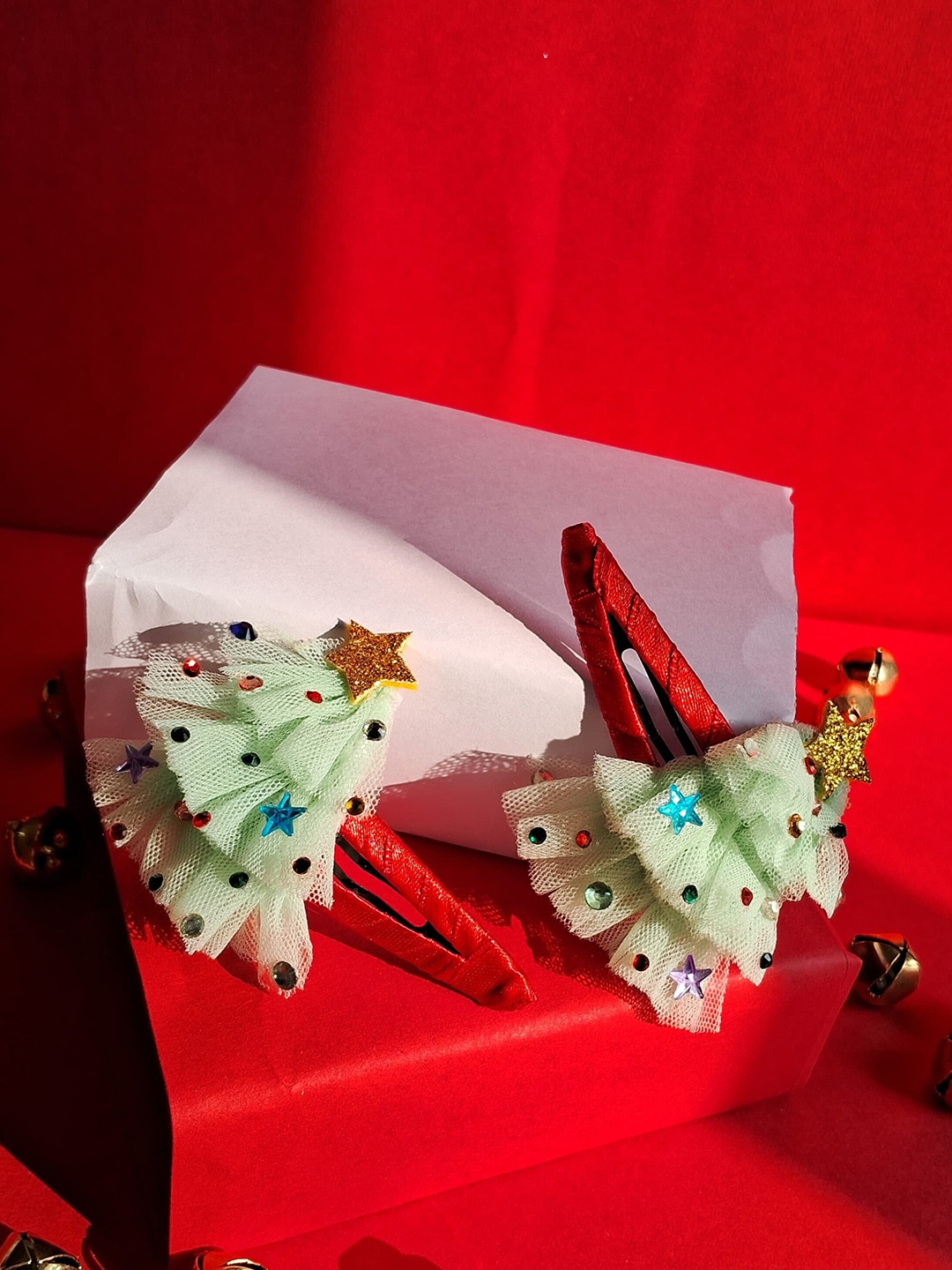 Choko Pair of Xmas Tree Hair Clips