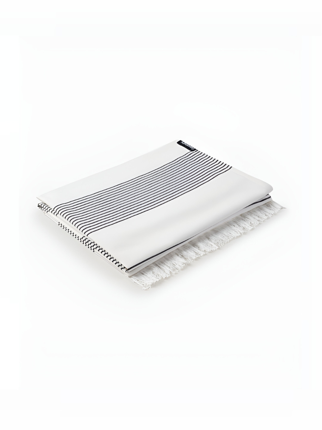 Liveology White Black Texture Striped Cotton  200 GSM Bath Towel