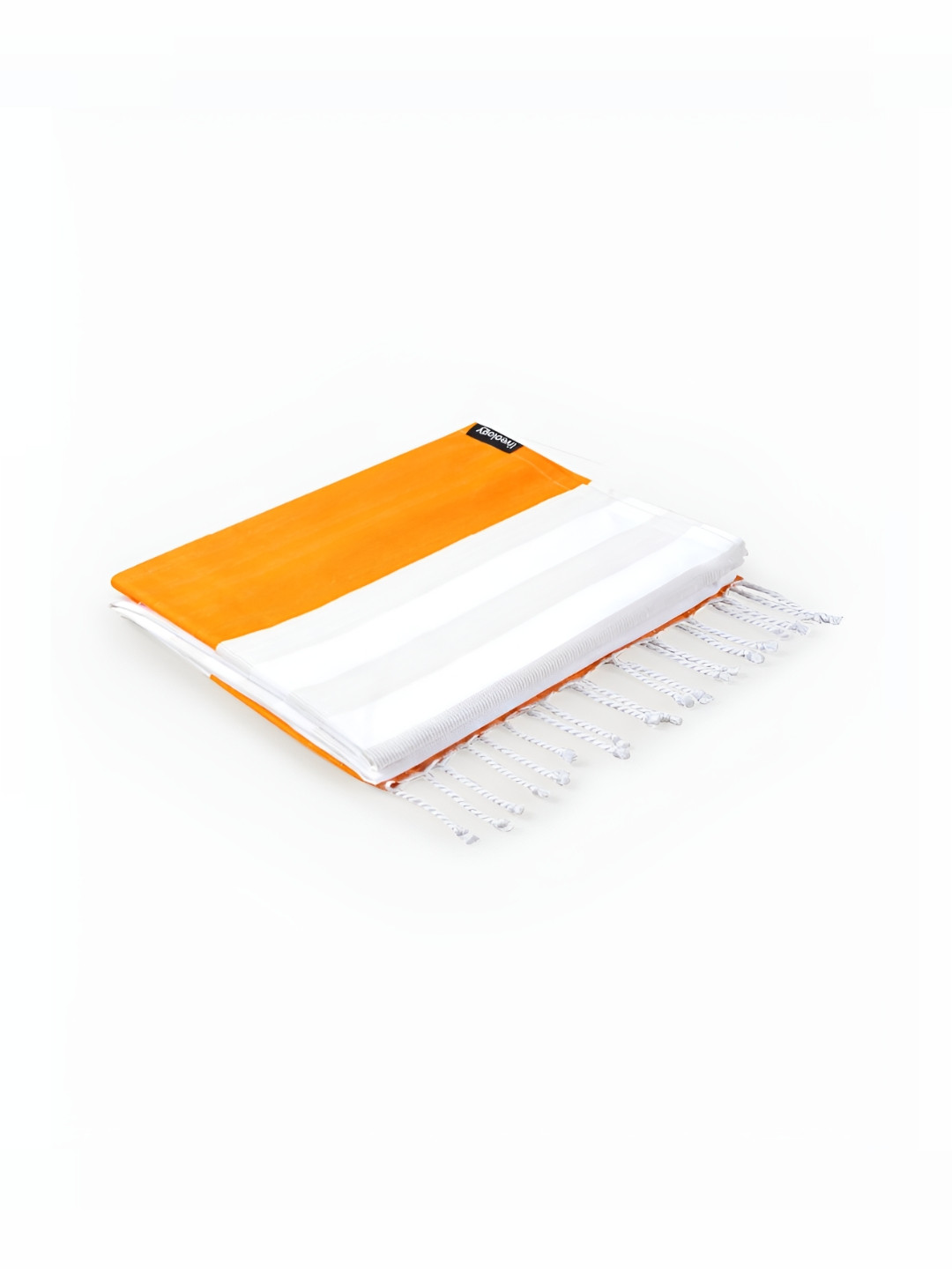 Liveology White Mustard Texture Tangerine Printed Cotton 200 GSM Bath Towel