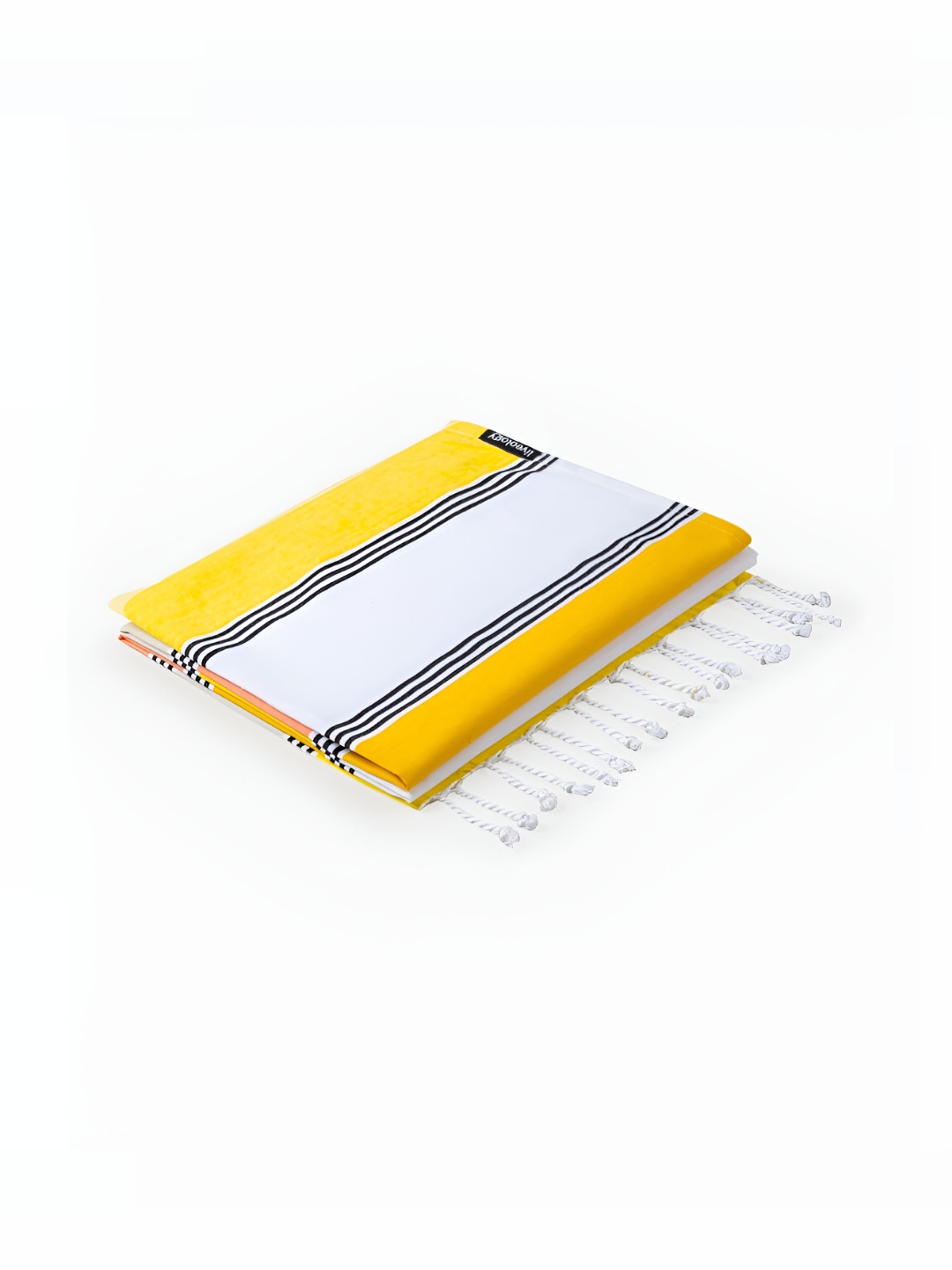 Liveology Orange Yellow Texture Isla del Sol Printed Cotton 200 GSM Bath Towel