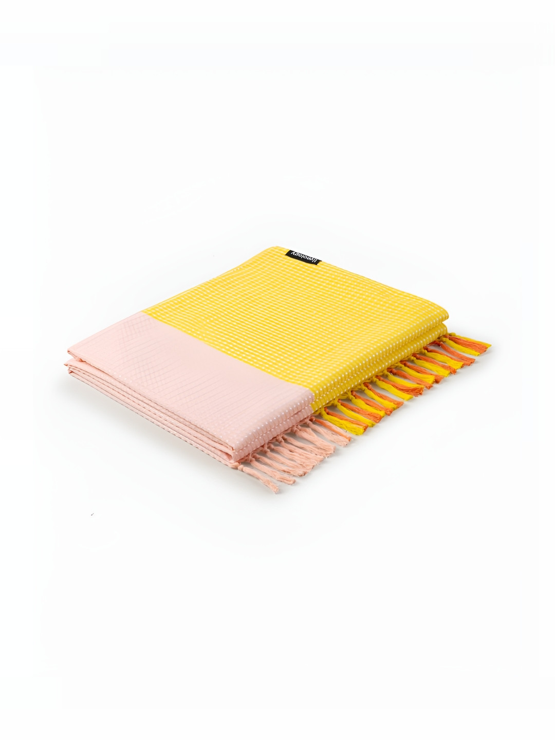 Liveology Sorbet Sunrise Peach Texture Striped Printed Cotton 200 GSM Bath Towel