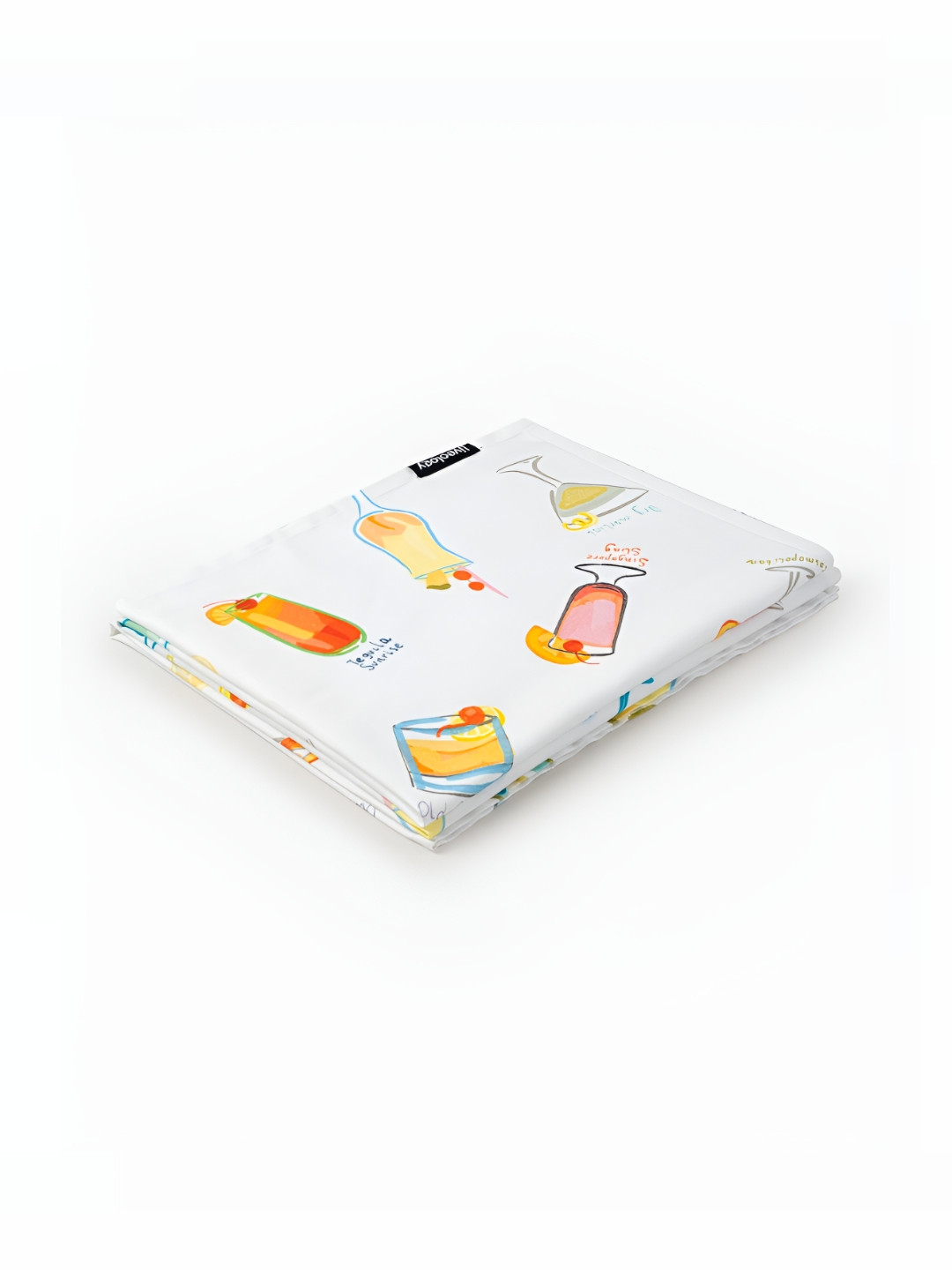 Liveology White Yellow Texture Happy Hour Printed Cotton 200 GSM Beach Towel