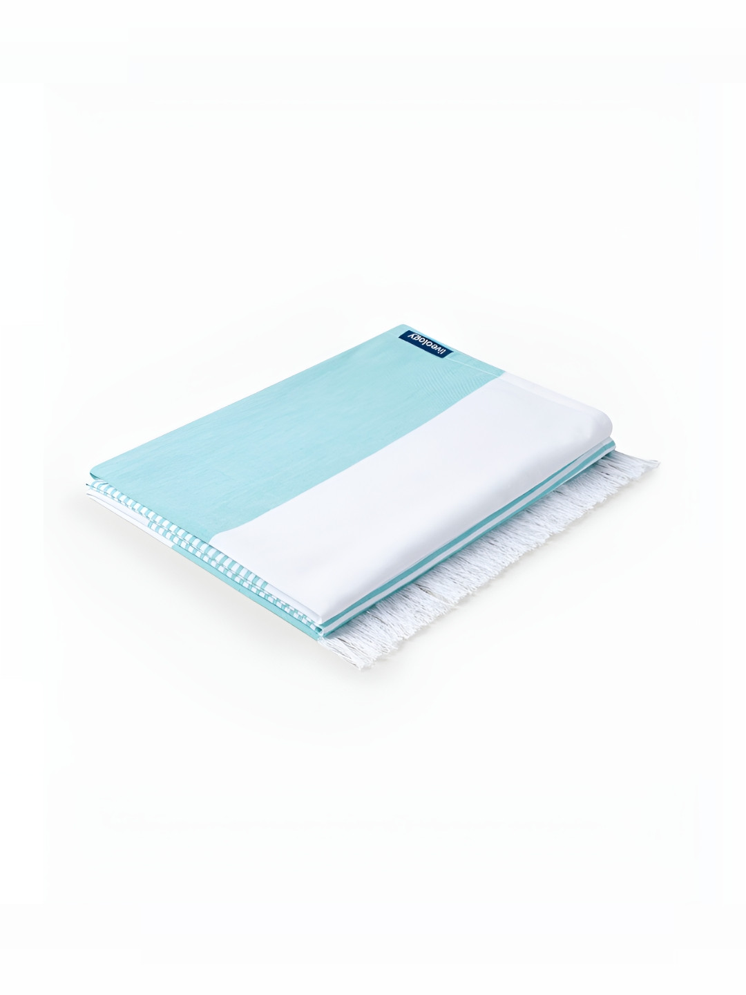 Liveology Turquoise Blue White Texture Printed Bamboo cotton 150 GSM Bath Towel