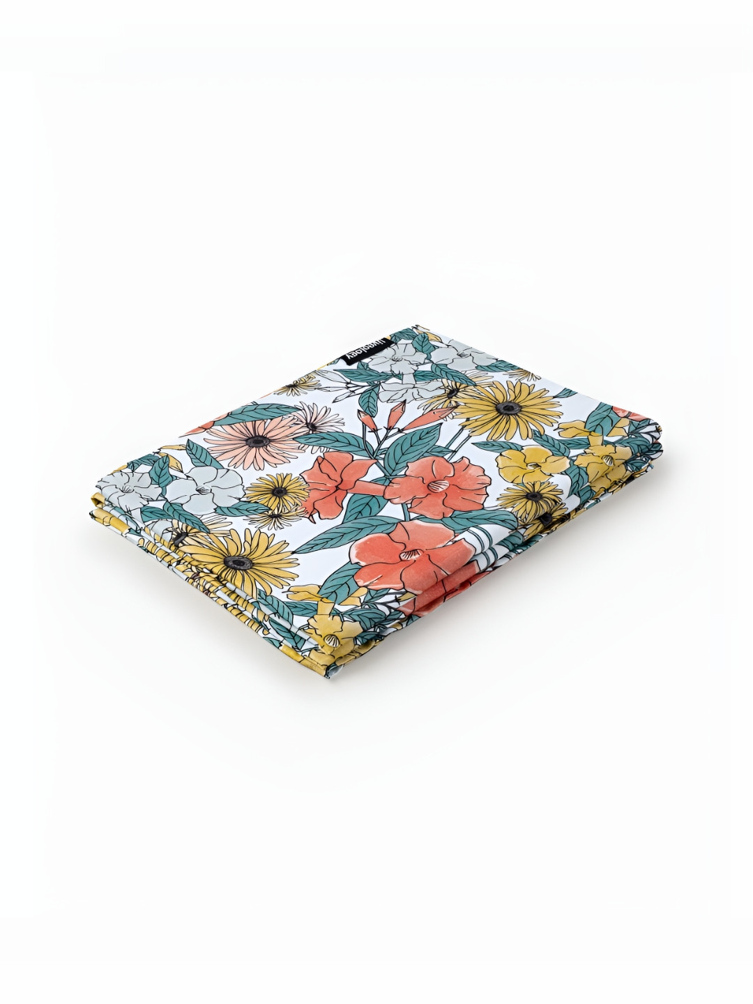 Liveology Yellow Orange Texture Floral Printed Cotton 200 GSM Beach Towel