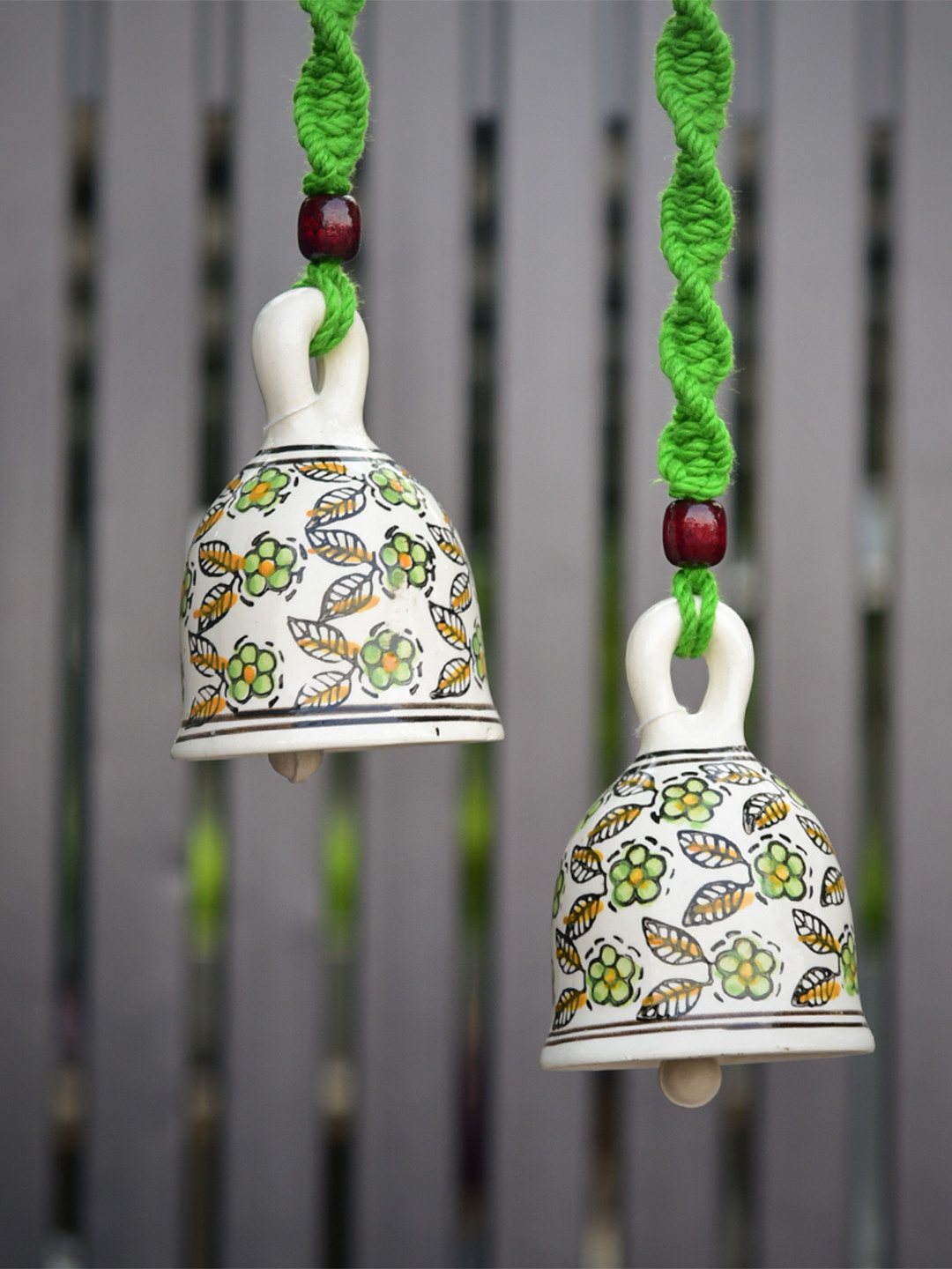 Gathari Gathari Macrame Ceramic Glossy Hanging Hall 2Pcs Wall Hangings-16.9In